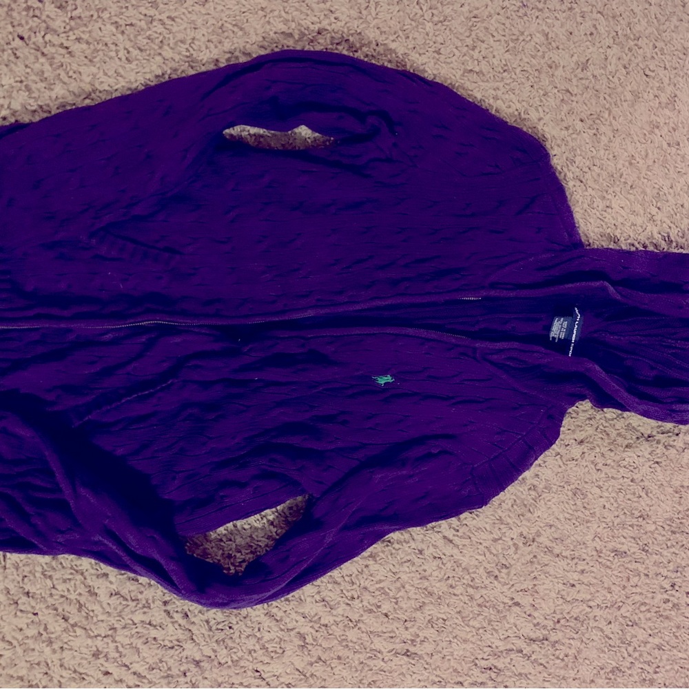 Ralph Lauren Sport Purple Sweater with Zip Front